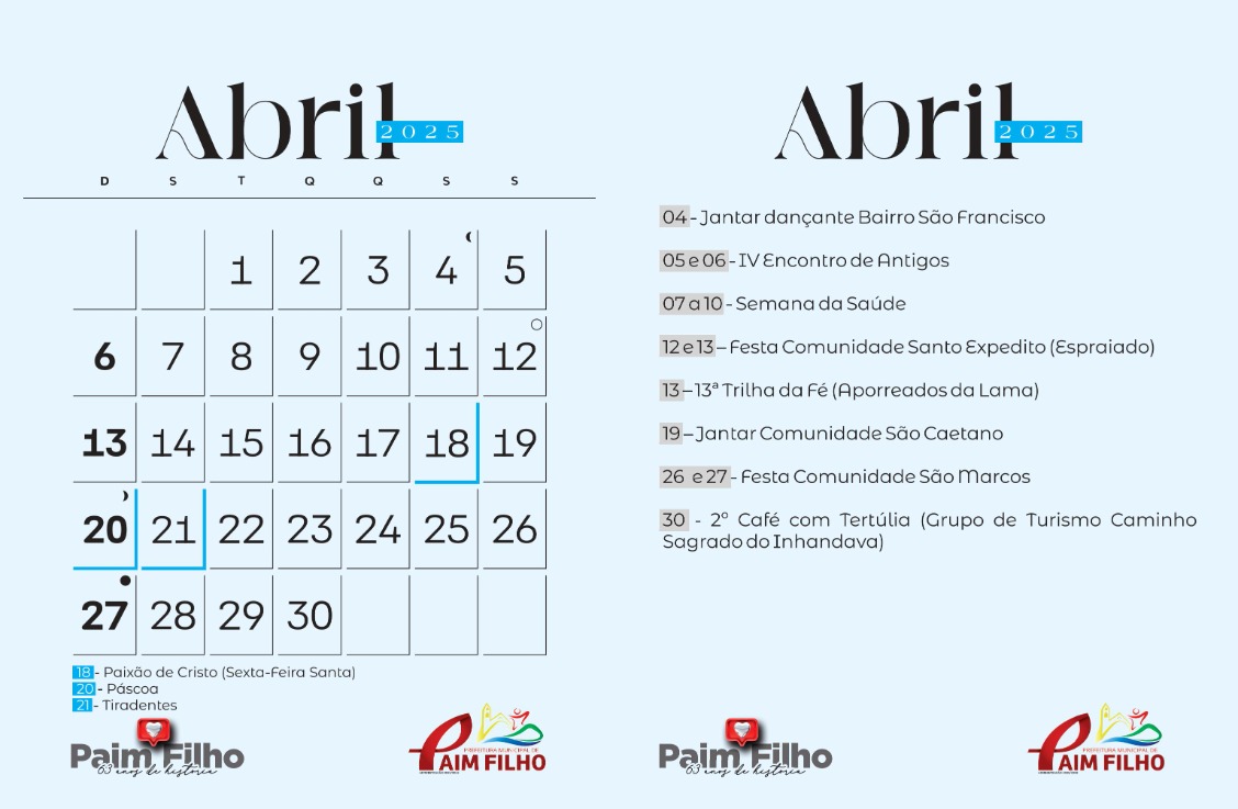 EVENTOS DE ABRIL DE 2025